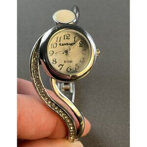 Womens Watch Silver Tone Bracelet Rhinestone New Battery Cansnow E1109 New Batt